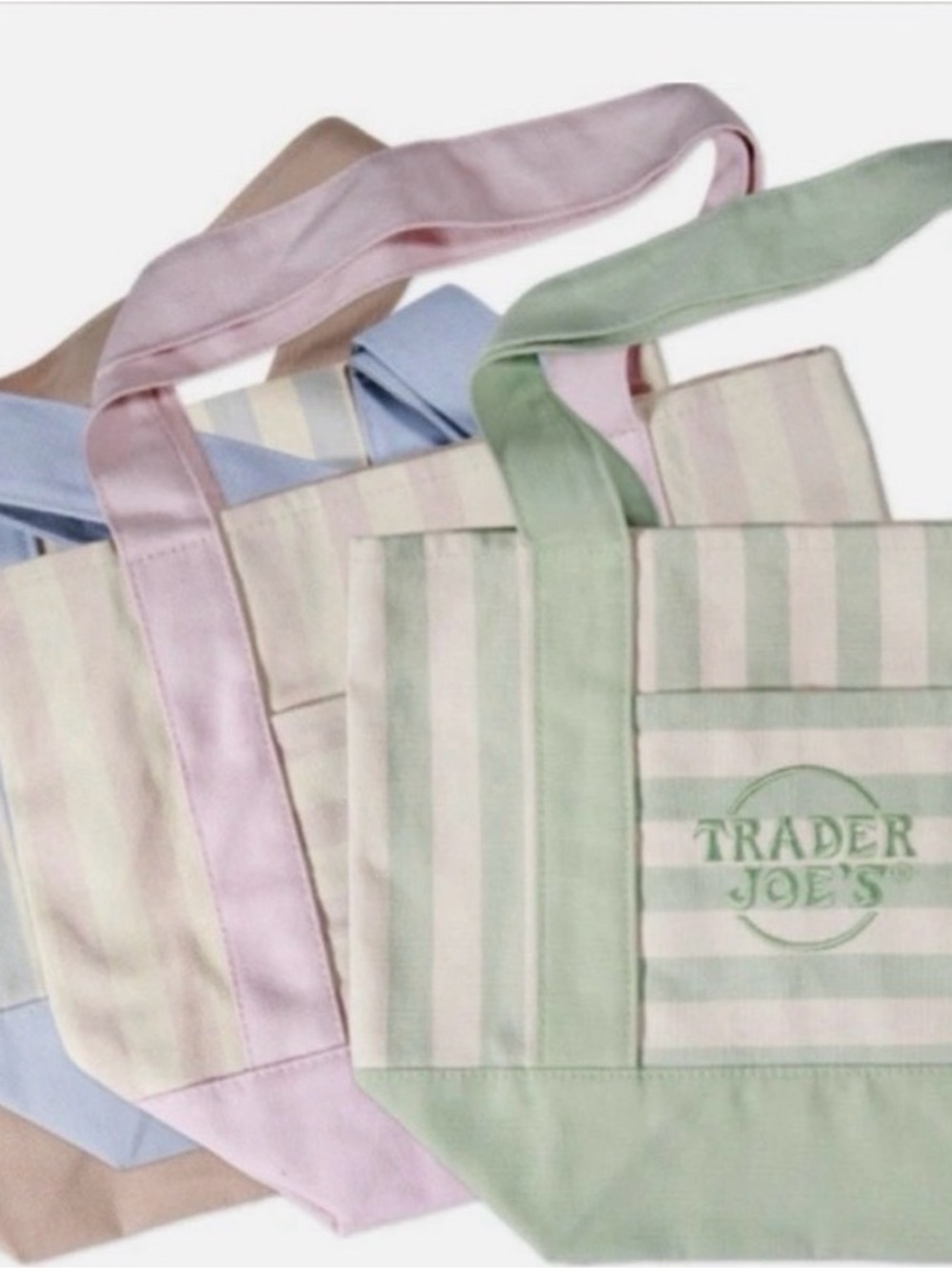 NWT Trader Joe's Striped Canvas Mini Tote Set of 4 - Summer 2026 Collection